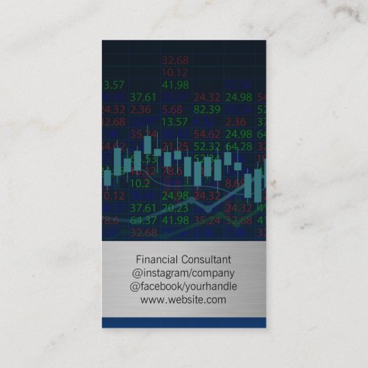 Financiële aandelenkaart | QR-labelscan  Visitekaartje (Achterkant)