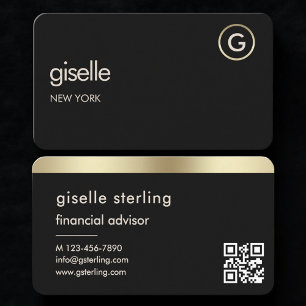 Financiële adviseur Black Gold QR-code Visitekaartje