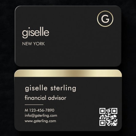 Financiële adviseur Black Gold QR-code Visitekaartje