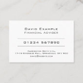 Financiële adviseur met Foto van de houder Visitekaartje (Achterkant)