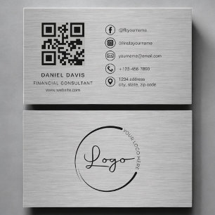 Financiële adviseur Metal QR-code Visitekaartje