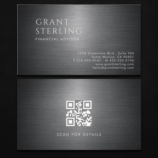 Financiële adviseur Metallic QR-code Visitekaartje