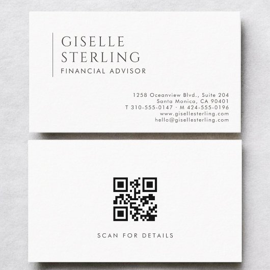 Financiële adviseur moderne professionele QR-code Visitekaartje