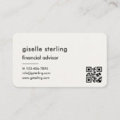 Financiële adviseur Neutrale QR-code Visitekaartje (Achterkant)