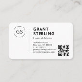 Financiële adviseur QR-code logo professioneel  Visitekaartje (Voorkant)