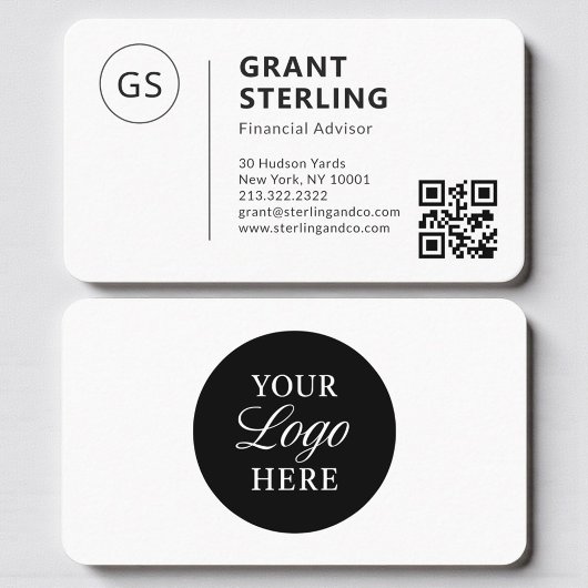 Financiële adviseur QR-code logo professioneel  Visitekaartje