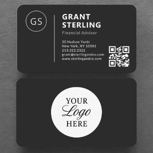 Financiële adviseur Zwarte Logo QR-code Profession Visitekaartje