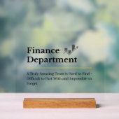 Financiële afdeling acryl bord (Neutraal)