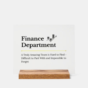 Financiële afdeling acryl bord
