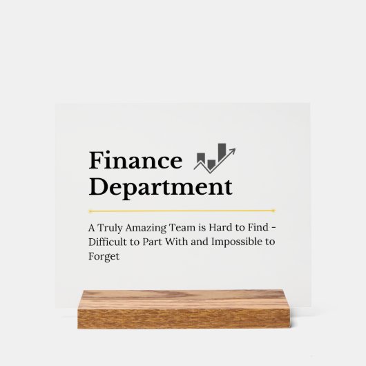 Financiële afdeling acryl bord (Voorkant)