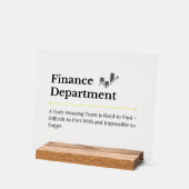 Financiële afdeling acryl bord (Hoek)
