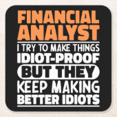 Financiële Analist I Probeer Dingen Grappig Te Mak Kartonnen Onderzetters (Voorkant)