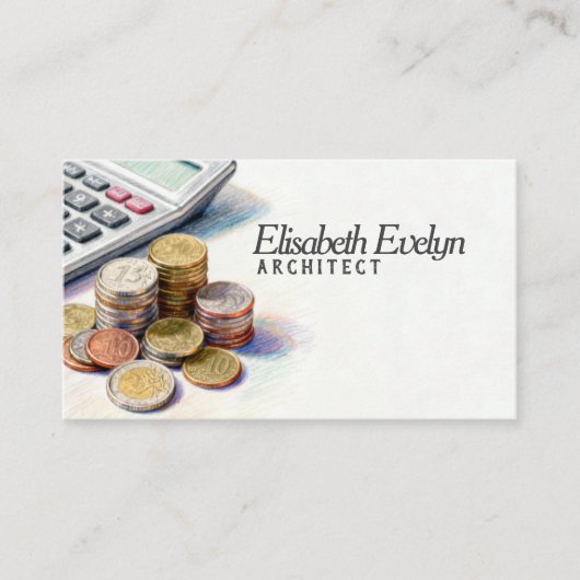 Financiële berekening en besparing visitekaartje (Voorkant)