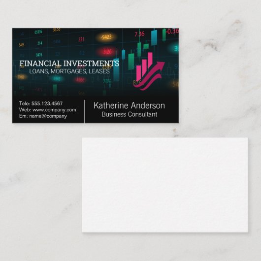 Financiële beurs | Groeigrafiek Visitekaartje (Voorkant / Achterkant)