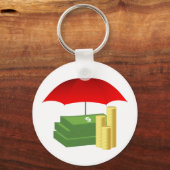 Financiële beveiliging met rode paraplu sleutelhanger (Voorkant)