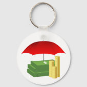 Financiële beveiliging met rode paraplu sleutelhanger (Achterkant)