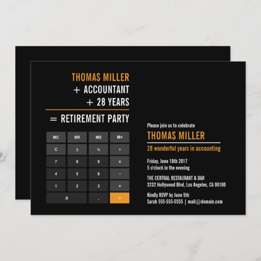 Financiële calculator Pensioenpartij Kaart (Voorkant / Achterkant)