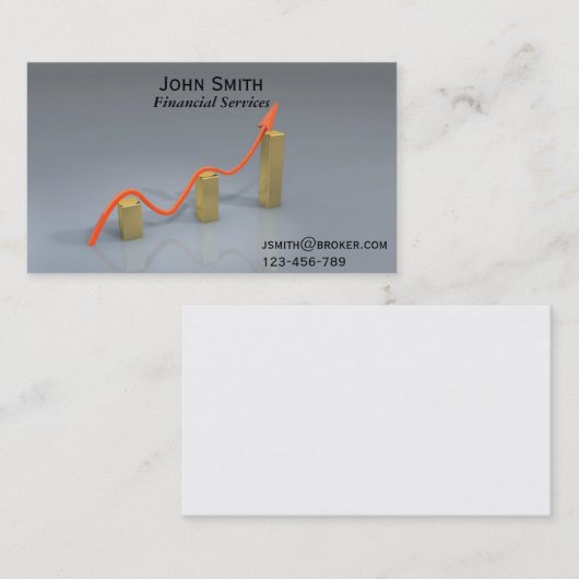 Financiële diensten, broker, financiële planner visitekaartje (Voorkant / Achterkant)