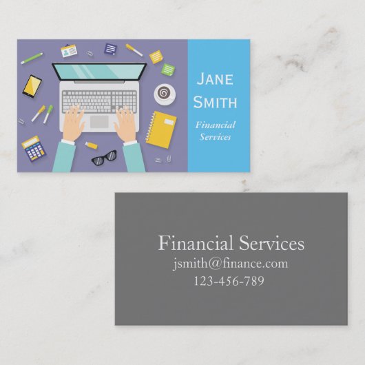 Financiële diensten, broker, financiële planner visitekaartje (Voorkant / Achterkant)