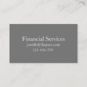 Financiële diensten, broker, financiële planner visitekaartje (Achterkant)