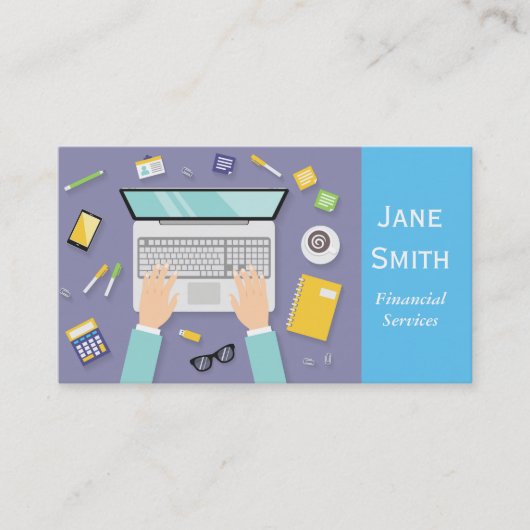 Financiële diensten, broker, financiële planner visitekaartje (Voorkant)