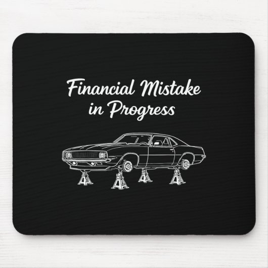 Financiële fout in uitvoering oldtimer liefhebber  muismat (Voorkant)