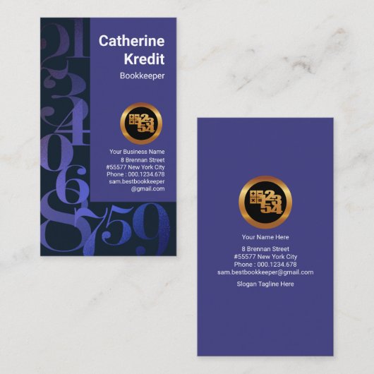 Financiële getallen zoeken visitekaartje (Voorkant / Achterkant)