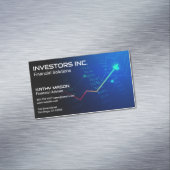 Financiële grafiek en cijfers magnetisch visitekaartje (Voorbeeld)