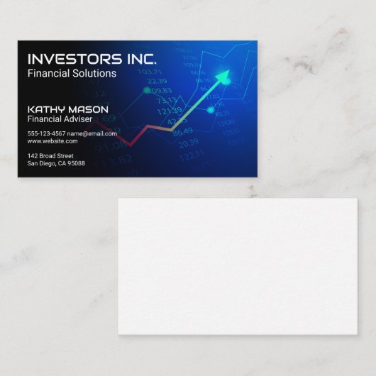 Financiële grafiek en cijfers visitekaartje (Voorkant / Achterkant)