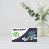financiële grafiek | gelddata-analist visitekaartje (Staand voorkant)