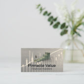 financiële grafiek | Stapel geld Visitekaartje (Staand voorkant)