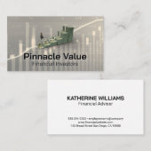 financiële grafiek | Stapel geld Visitekaartje (Voorkant / Achterkant)