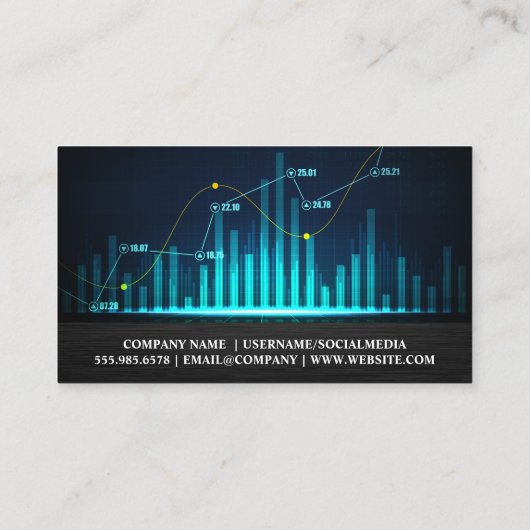 Financiële grafiek | Voorraadnummers | Data Analys Visitekaartje (Achterkant)
