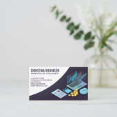 Financiële Grafieken en Diagrammen | Portefeuille Visitekaartje (Staand voorkant)