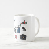 Financiële grafieken en grafieken illustratie koffiemok (Voorkant rechts)