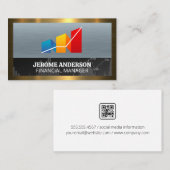 Financiële Grafieken | Metalen Visitekaartje (Voorkant / Achterkant)