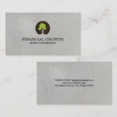 Financiële groei boom icoon visitekaartje (Voorkant / Achterkant)