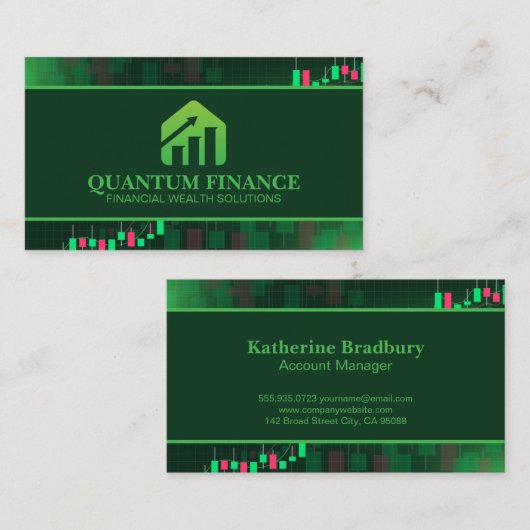 Financiële Groei Logo | Beursgrafiek Visitekaartje (Voorkant / Achterkant)