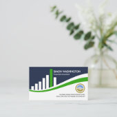 Financiële index aandelenbeurs Grafiek geldmarkt Visitekaartje (Staand voorkant)