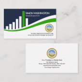 Financiële index aandelenbeurs Grafiek geldmarkt Visitekaartje (Voorkant / Achterkant)