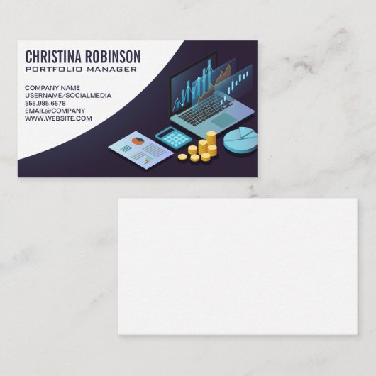 Financiële kaarten en grafieken | Portfolio Visitekaartje (Voorkant / Achterkant)