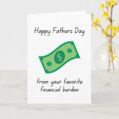 Financiële lasten Funny Fathers Day Kaart (Gele Bloem)