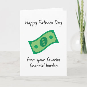 Financiële lasten Funny Fathers Day Kaart