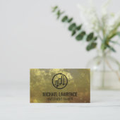 Financiële Logo | Gouden achtergrond | Skyline Visitekaartje (Staand voorkant)