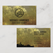 Financiële Logo | Gouden achtergrond | Skyline Visitekaartje (Voorkant / Achterkant)