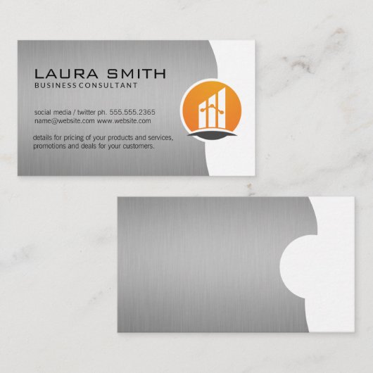 Financiële Logo | Ondernemend | makelaar Visitekaartje (Voorkant / Achterkant)