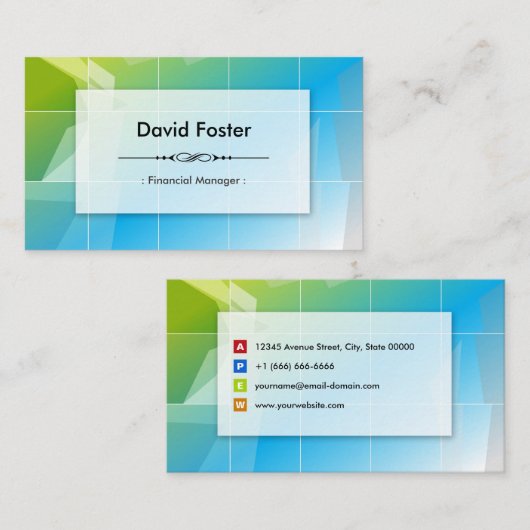 Financiële manager - Modern elegant eenvoudig Visitekaartje (Voorkant / Achterkant)