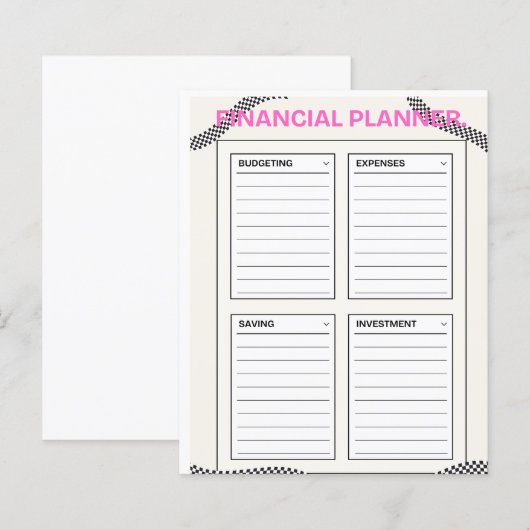Financiële planner (Voorkant / Achterkant)