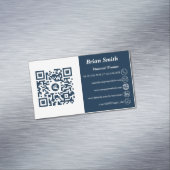 Financiële planner QR-code blauw Magnetisch Visitekaartje (Voorbeeld)