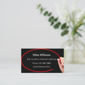 Financiële planning bij pensionering visitekaartje (Staand voorkant)